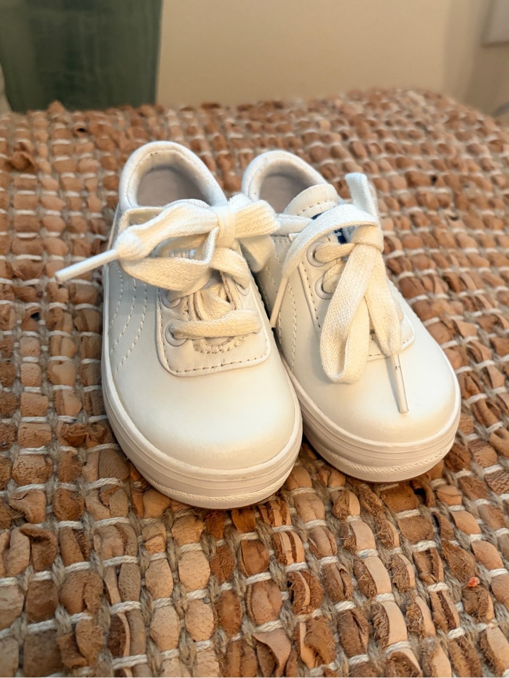 Keds White Kids Low-Top Canvas Lace Sneakers